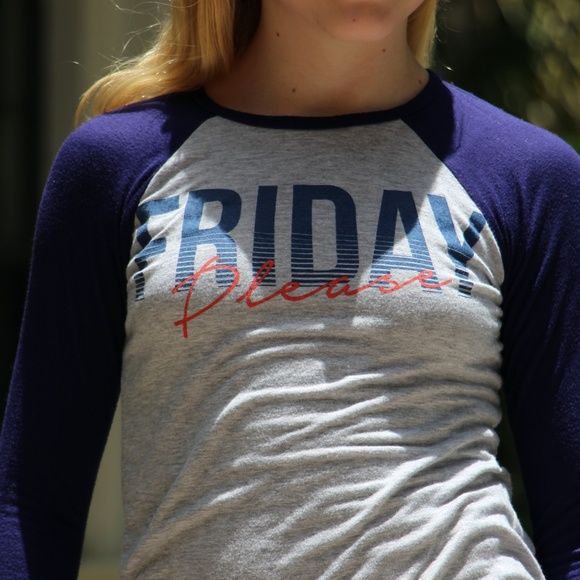 h.i.p. long-sleeve Friday Please Girls' Shirt - Picture 1 of 4